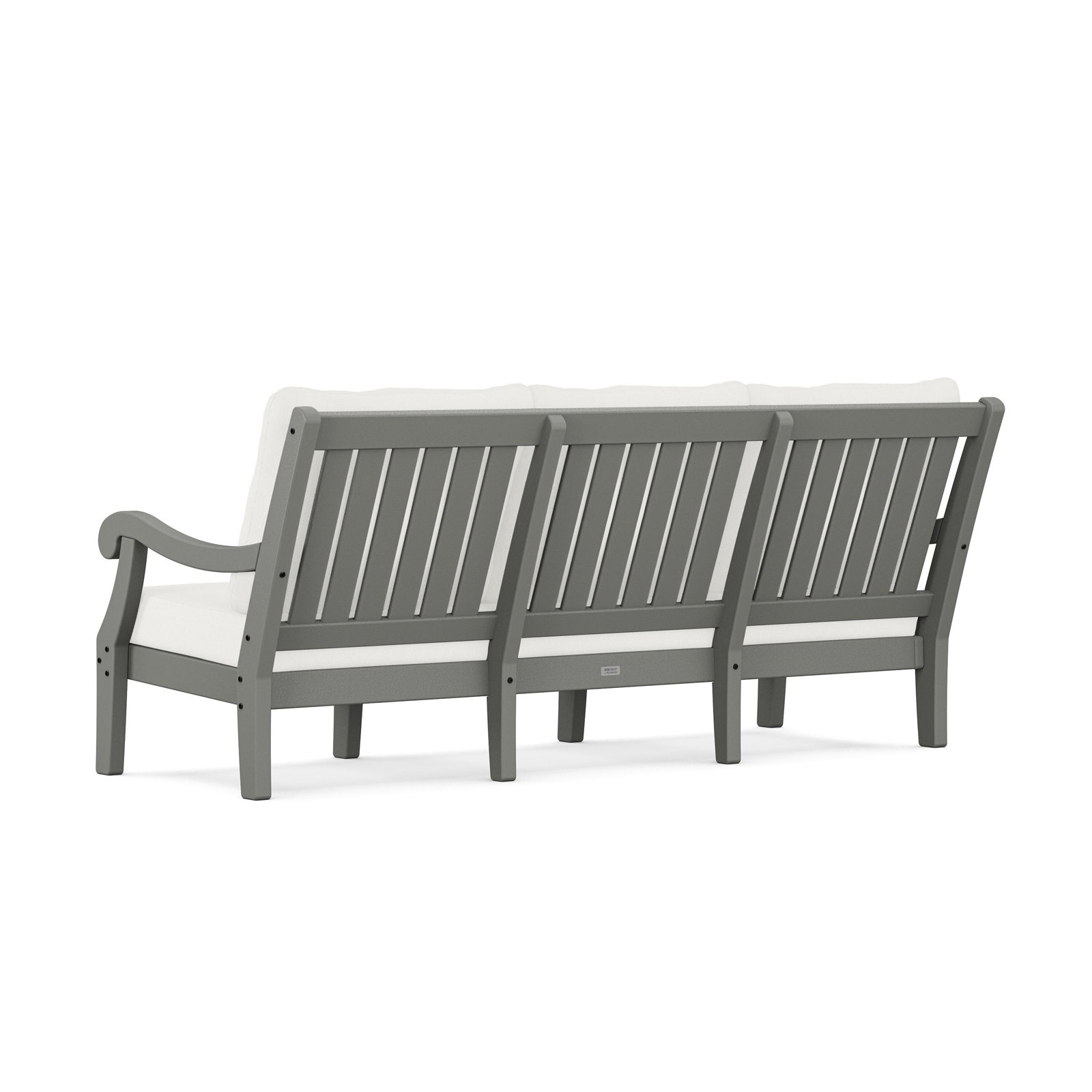 POLYWOOD x Birch Lane Verlyn Deep Seating Sofa, Natural Linen Cushion/Slate Gray Frame