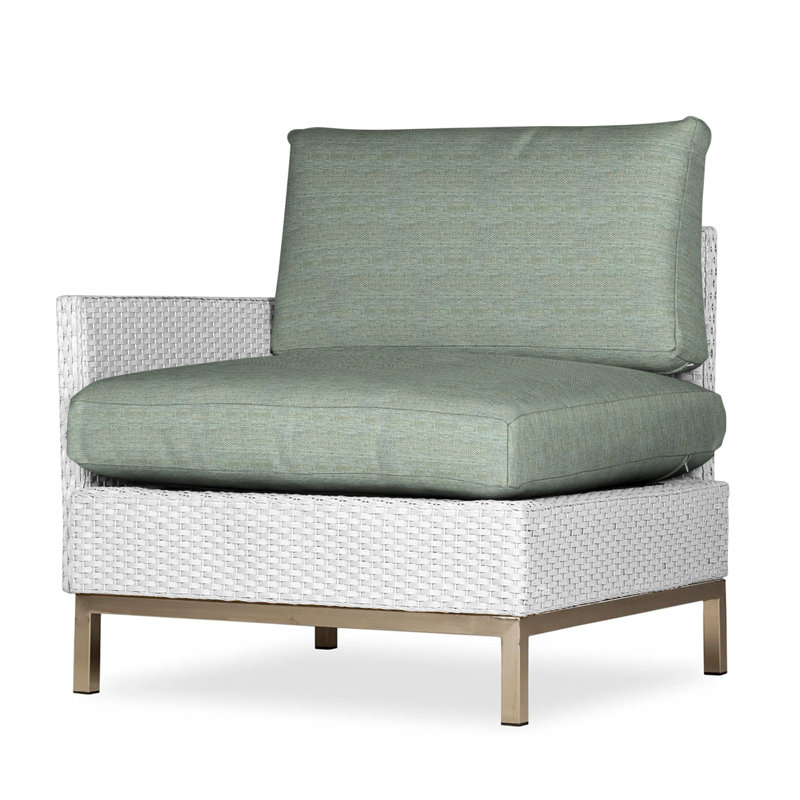 Elements Outdoor One Arm Lounge Chair, Cottage Pepper, White