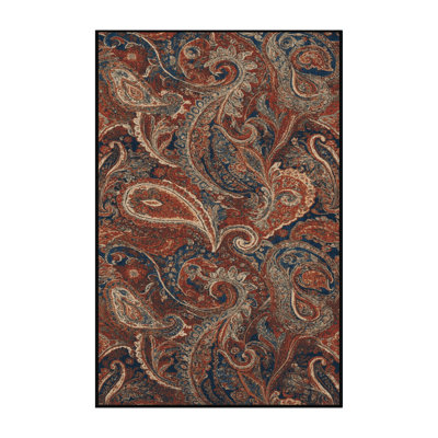  Washable Paisley Designs Farm Area Rug