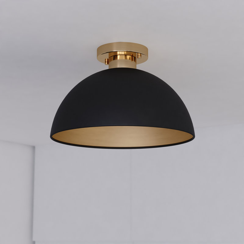 Devon Semi Flush Mount, Matte Black