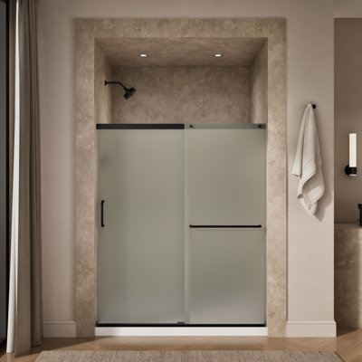 Elate Sliding Shower Door, 70-1/2-In H X 56-1/4 - 59-5/8-In W, With 1/4-In Thick Crystal Clear Glass
