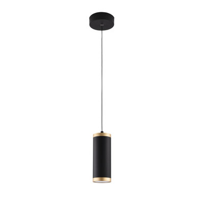 Luminaire suspendu cylindrique 1 lumière DEL Lysiane