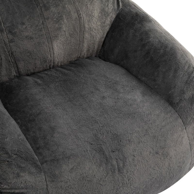 Fauteuil à billes gris en fausse fourrure, mousse déchiquetée pour des sièges de soutien dans différents cas d'utilisation et cruauté