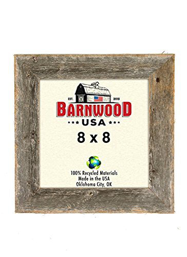 Rustic Weathered Gray Reclaimed Wood 8" x 8" Picture Frame