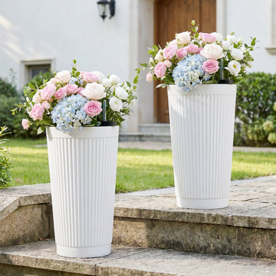 23.6 Inch Tall PE Cylindrical Planter Pots
