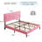 Sebria Bed Frame with Velvet Upholstered Square Design Headboard Platform Bed with Strong Wood Slats-1899001838-1899001810