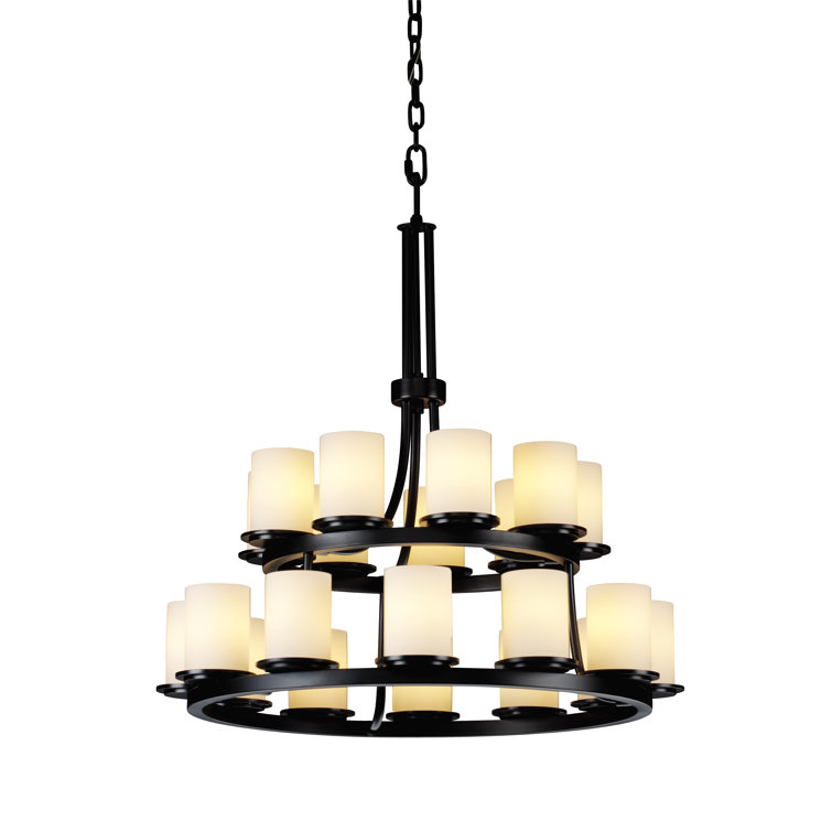 21 - Light Dimmable LED Wagon Wheel Chandelier