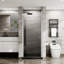 Combo de porte de douche pivotante 34 po x 72 po avec base en acrylique noire Goodyo-114016033
