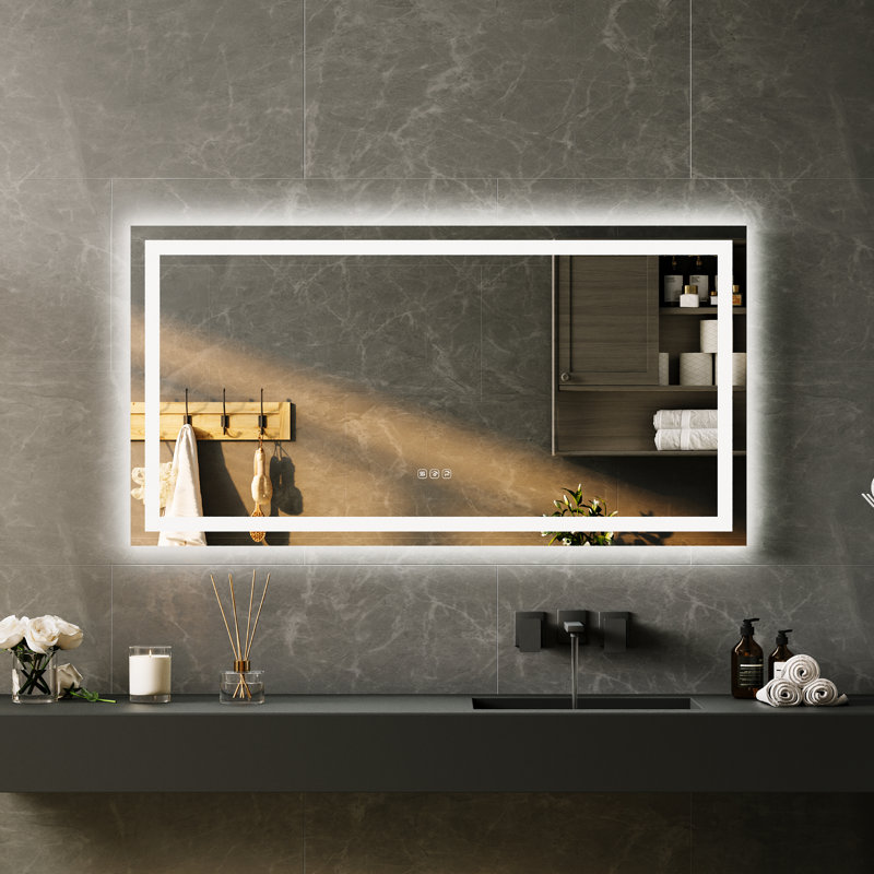 Miroir de salle de bain Modern Modern, 26 po x 50 po