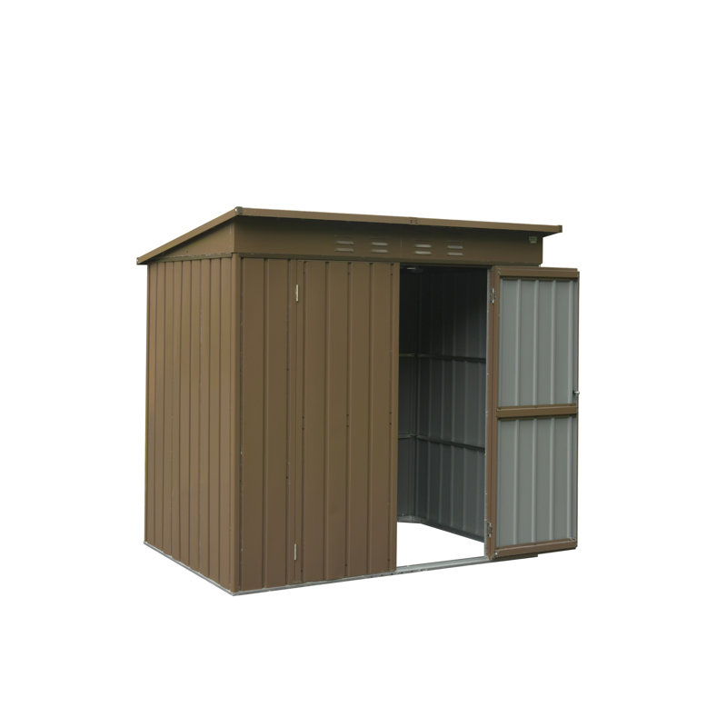 Remise de rangement extérieure en métal 6 x 4 pi - Boîte à outils de jardin en acier galvanisé imperméable avec portes doubles verrouillables et toit incliné pour la cour arrière