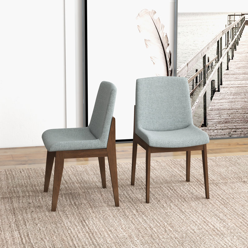 Chaise d'appoint rembourrée en bois massif Halladay, Gris clair