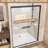 Matte Black Aluminum Frame 48" Wide 72" High Double Sliding Shower Door, 1/4" (6mm) Clear Tempered Glass, Waterproof, Reversible For Bathroom Frame、48" X 72"、double Door、clear Glass、rust