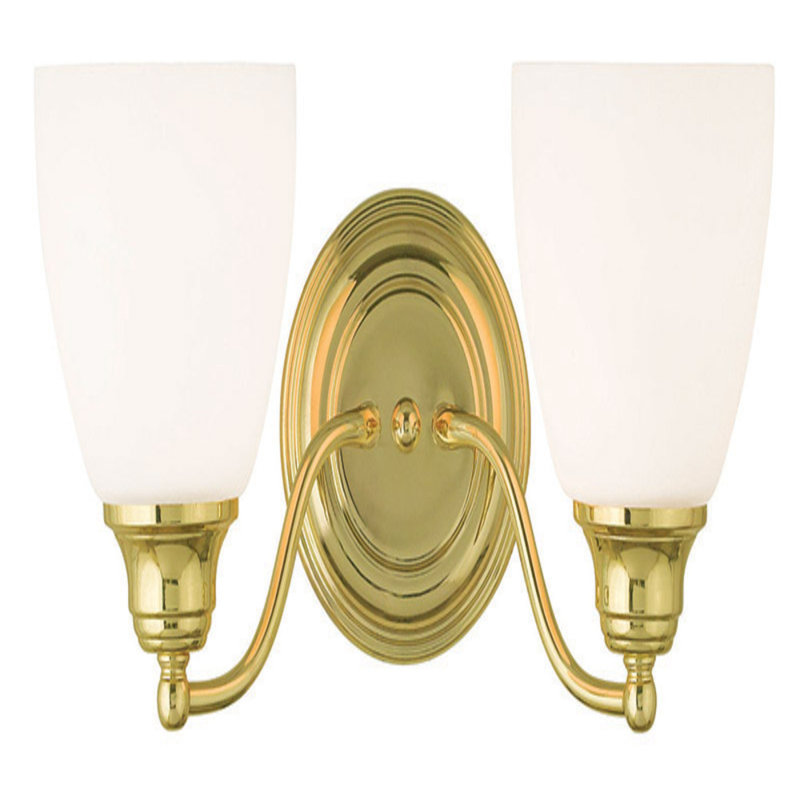 2 - Light Vanity Light, Polished Brass