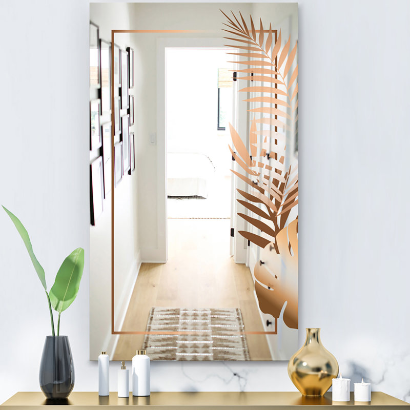Miroir d'appoint Minimal Modern Glam, H 39,4 po x l 29,5 po, Brun