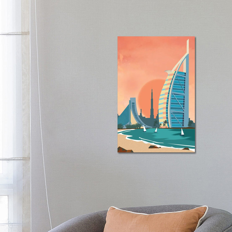City Dubai Architectural Scenery by Art Mirano - Wrapped Canvas Print, 66.04cm H x 45.72cm W x 1.905cm W