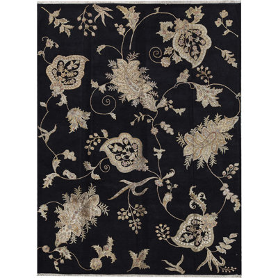 One-of-a-Kind 8'11" X 12' New Age Area Rug in Black