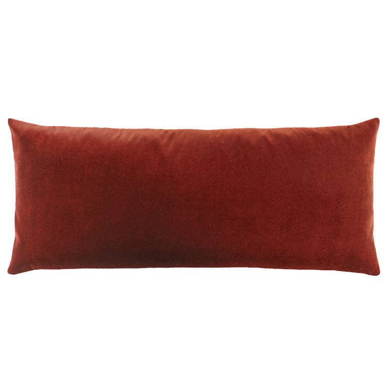 Coral Reef Velvet Lumbar Pillow Cover & Insert, Rust