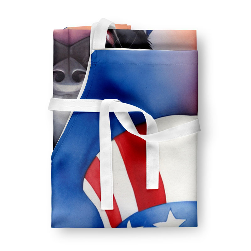 Patriotic American Apron, Black Labrador Retriever
