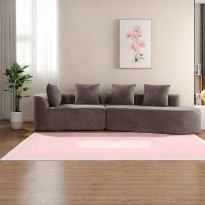 " Modern Sectional Sofa, High-density Sponge, Brown, Living Room