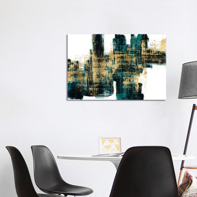 «Vibrant Gold On Teal» par Alex Wise - reproduction