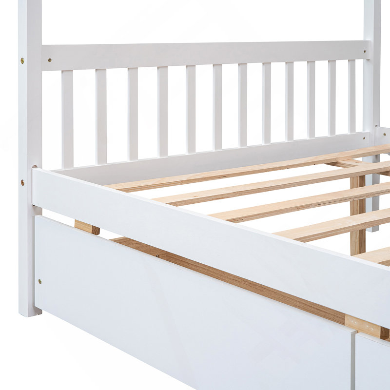 Lit en bois avec tiroirs