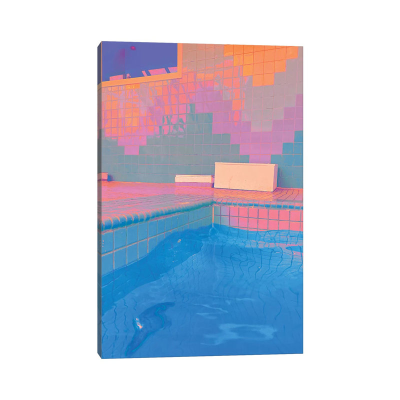 Melting Pastels by Nathan Head - Print on Canvas, 66.04cm H x 45.72cm W x 3.81cm D, White Framed