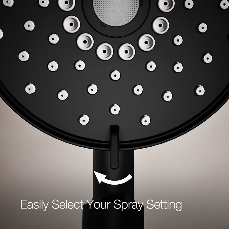 Kohler Purist® 2-In-1 Multifunction Shower Combo Kit, Showerhead and Handshower, Three Spray Settings, Matte Black