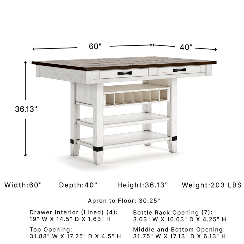 Daiah Pine Solid Wood Base Dining Table