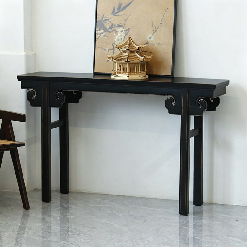Chinese‑Style Black Lacquer Console Table