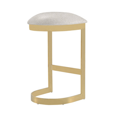 Davutlar Upholstered Counter Stool with Metal Frame