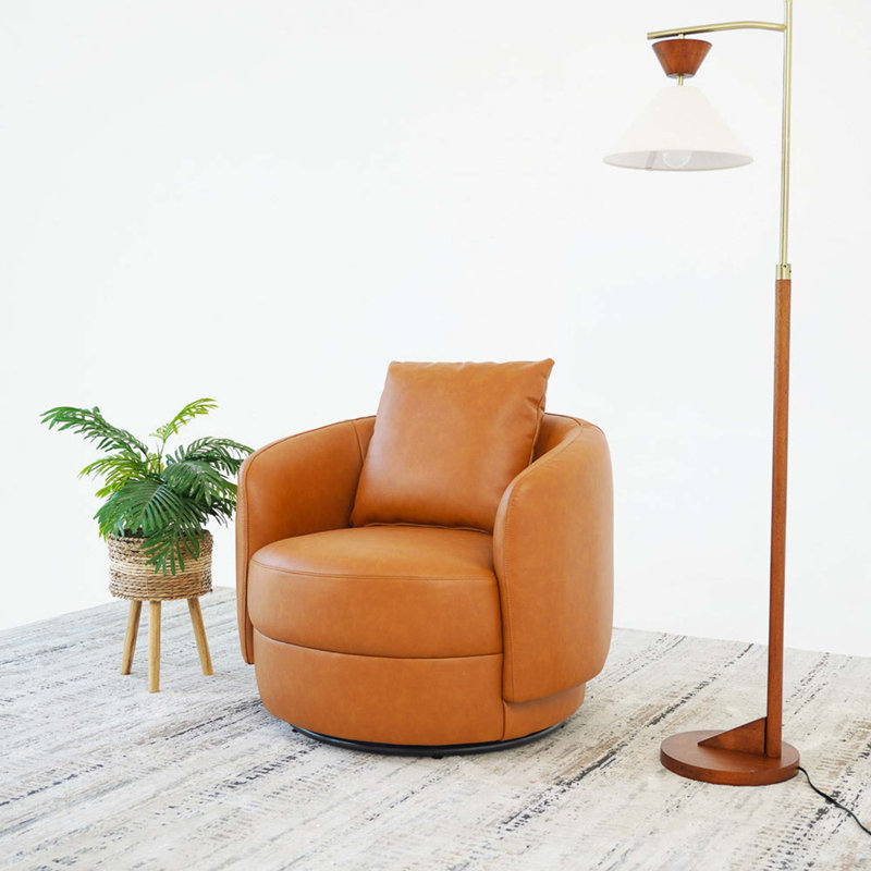 Fauteuil pivotant en cuir Dylan
