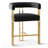 25" Luxurious Faux Leather Gold Tripod Base Arm Counter Stool