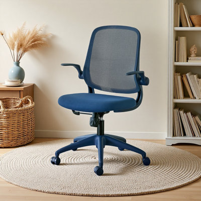 Chaise de bureau ergonomique 350 lb, bureau à domicile, dossier en filet, mousse moulée intégrée, assise confortable, accoudoir rabattable, ignifuge