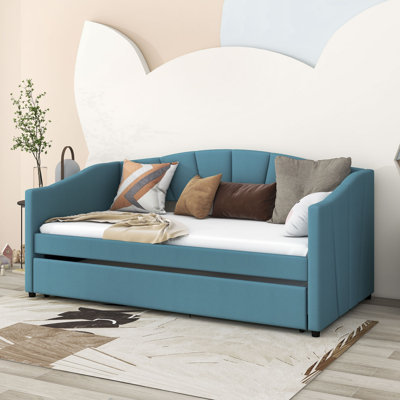Leonidis Upholstered Daybed with Trundle by Ebern Designs