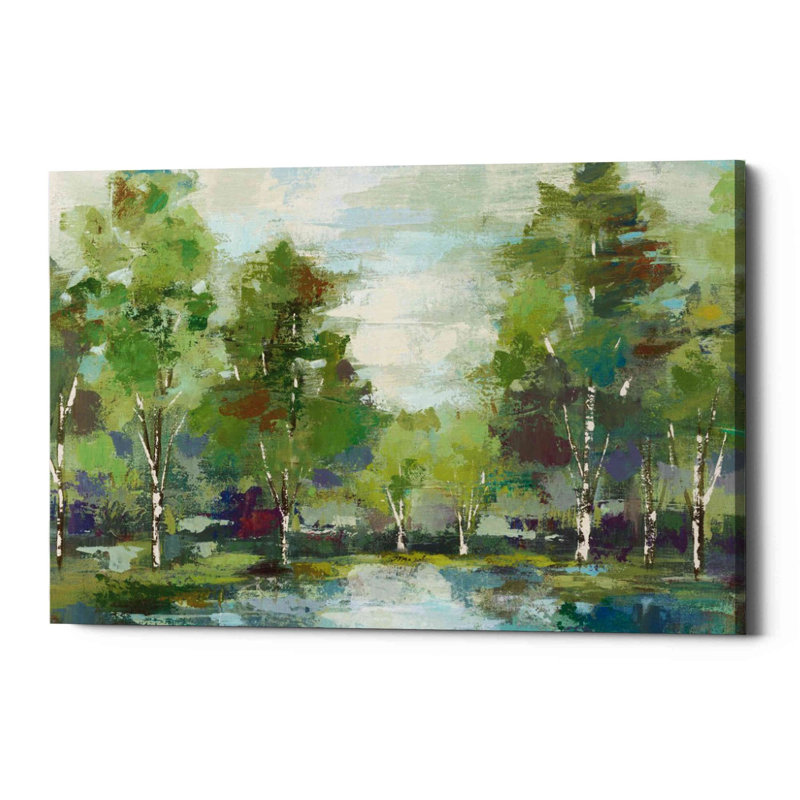 «Forest At Dawn» par Silvia Vassileva, art mural sur toile, H 18 po x l 26 po x P 0,75 po