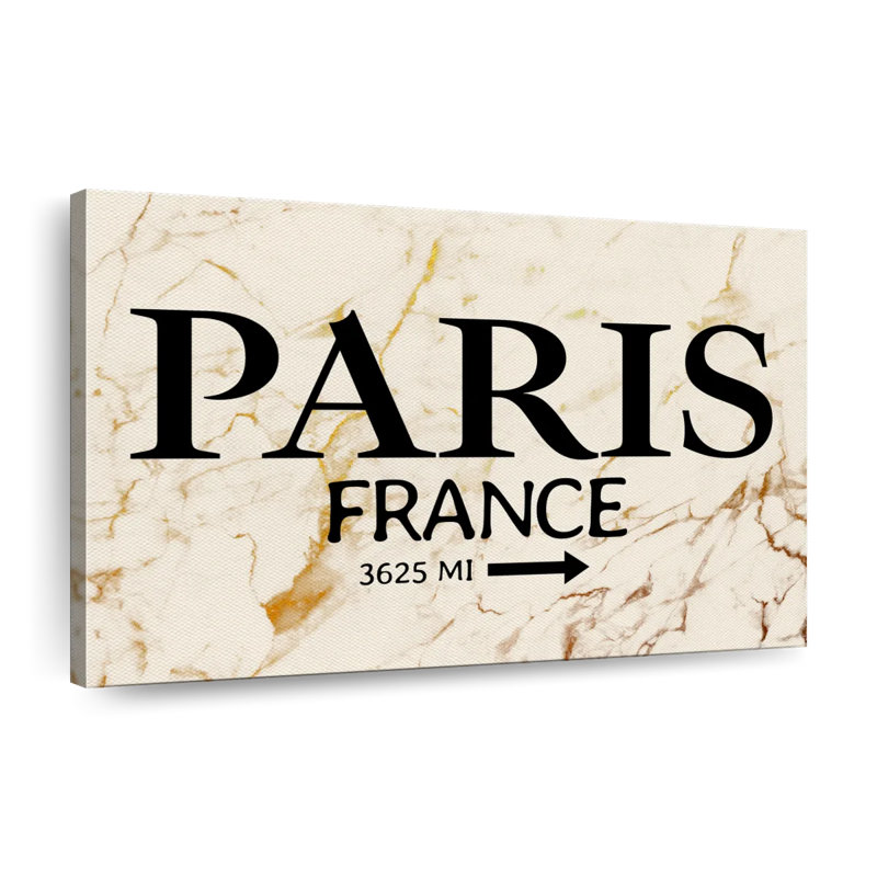 " Paris Marble Signage " by Enchanté Designs, 8" H x 12" W x 1" D