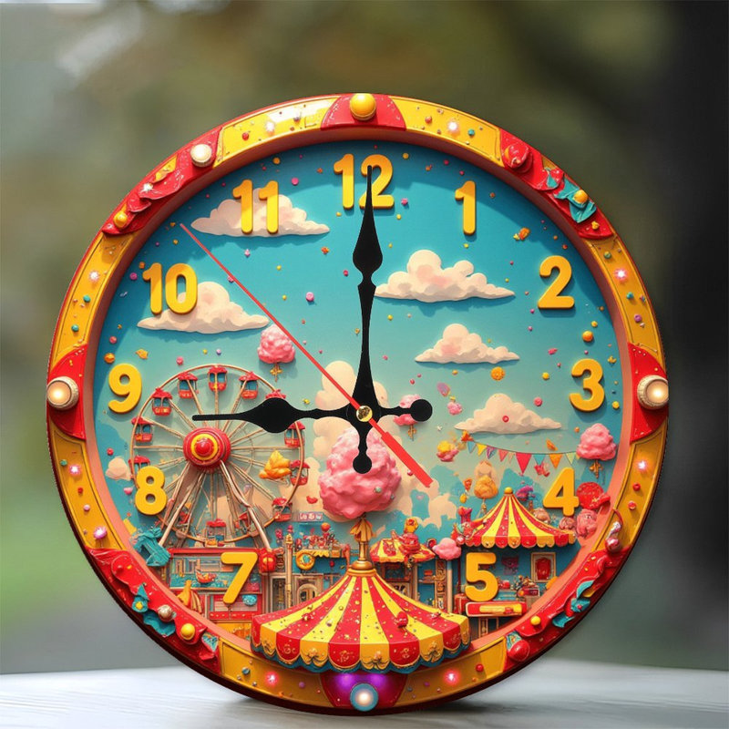 Horloge murale colorée