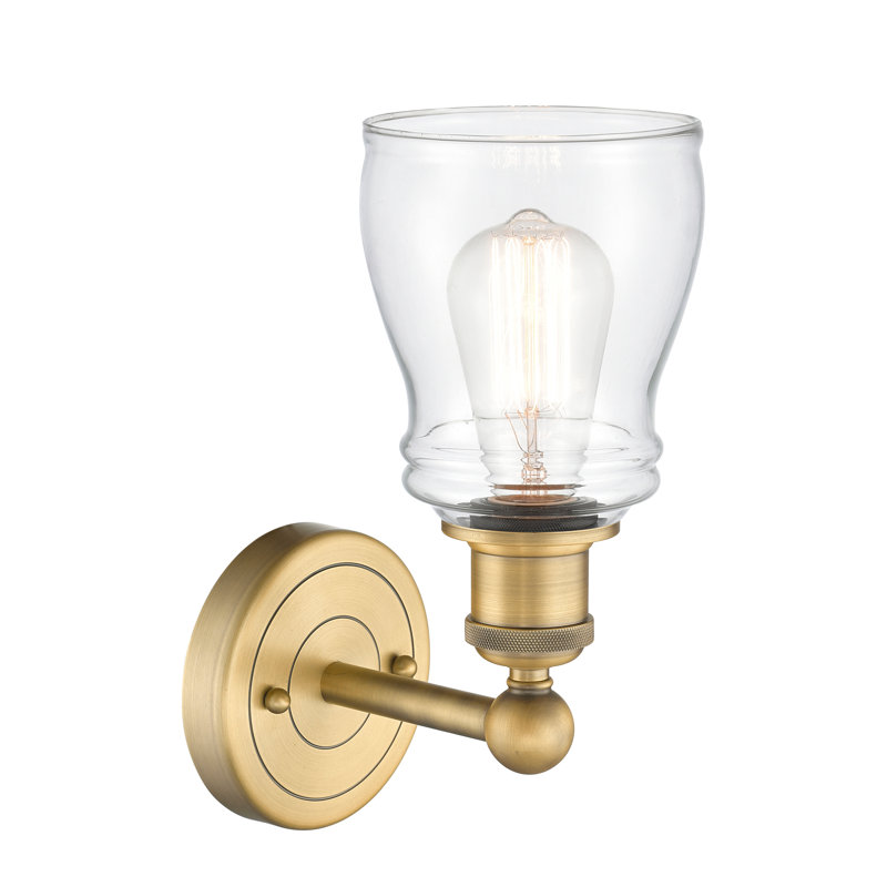 Cascades Armed Sconce, Clear, Brushed Brass