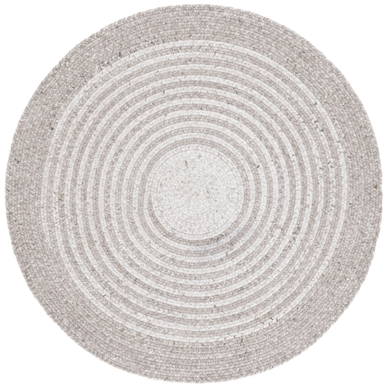 Braided 809 Hand Woven Pet Yarn Pile Geometric Rug, Round 3'