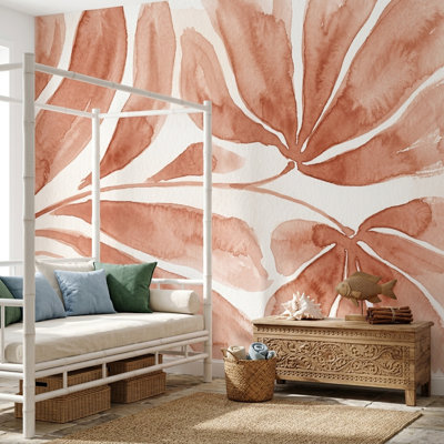 Papier peint aquarelle, feuilles tropicales, botanique