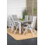 Jayesh 6 - Person Solid Wood Patio Dining Set Extendable Rectangular Table-981539727-981539726