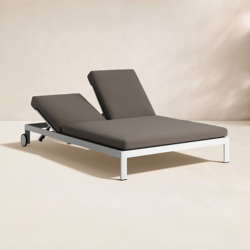 Isabella Outdoor Metal Chaise Lounge , Cushion Included, Grey
