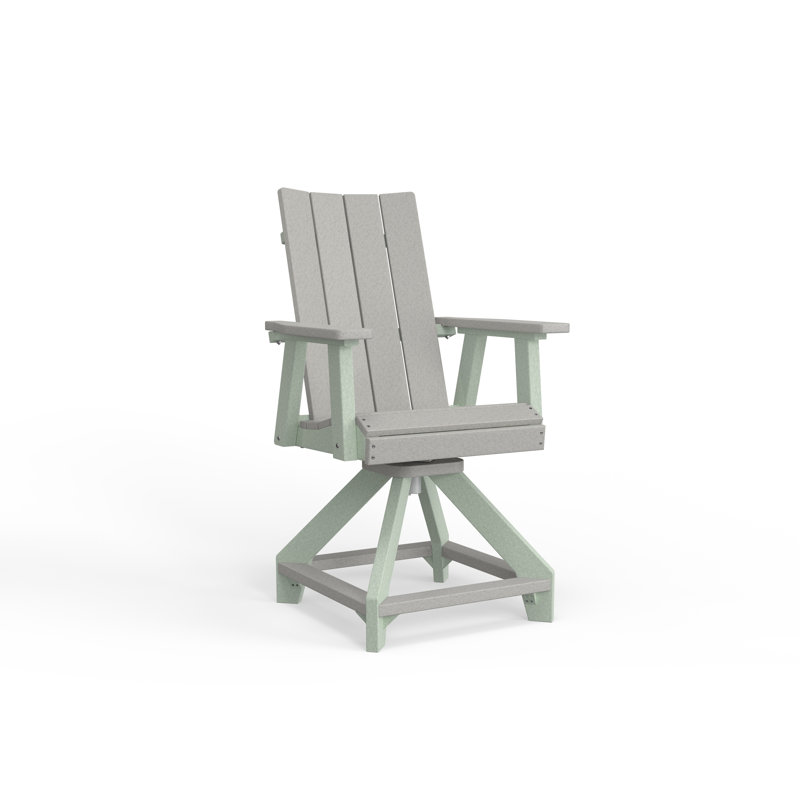 SOL Outdoor Bar Stool, Seafoam, Light Grey