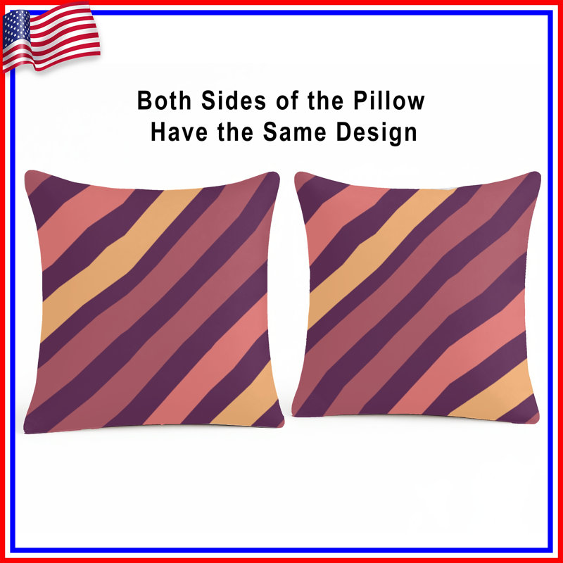 Diagonal Striped Pattern Double Sided Throw Pillows, 20 x 20 inches
