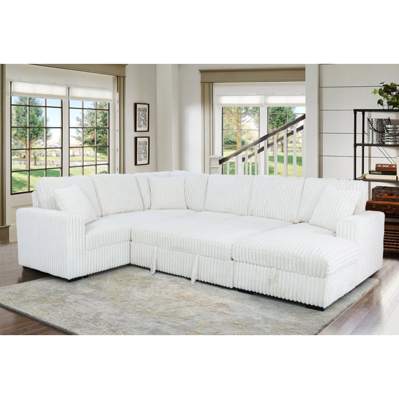 S3661 RAHA Sectional, Beige Fabric