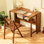 Bureau pliant en bambou avec tablette de rangement, table d'étude pliable pour petits espaces, bureau à domicile, chambre de dortoir, bureau d'ordinateur multifonctionnel, brun