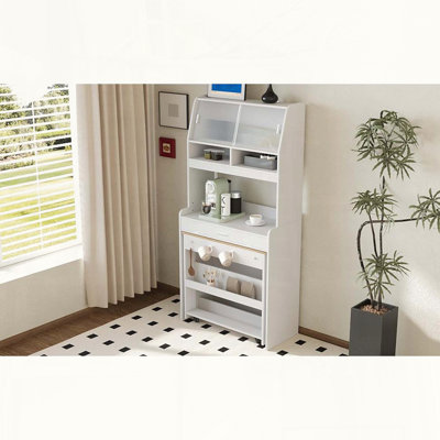 Buffet compact avec huche et table de salle à manger pliable