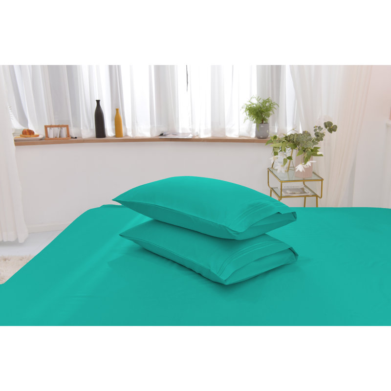 Bamboo Sheet Set, Teal, Cal.King Sheet Set + Fitted Sheet + 2 Pillowcase