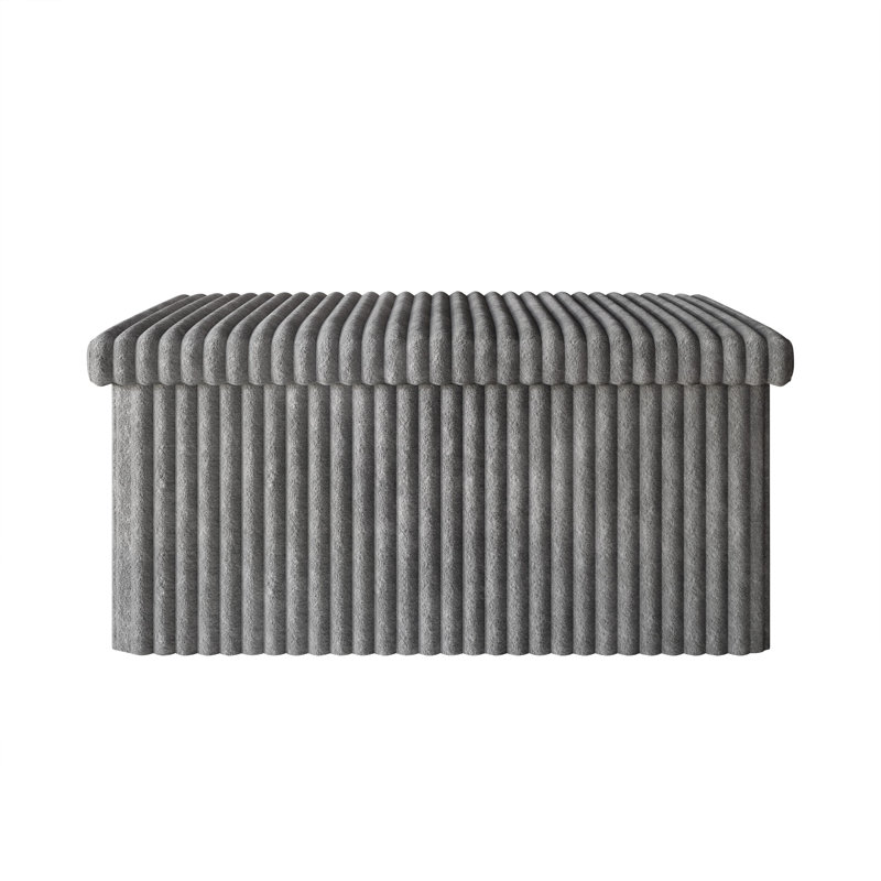 Banc de rangement pliable rembourré 30 po Northallert (ensemble de 2), Gris