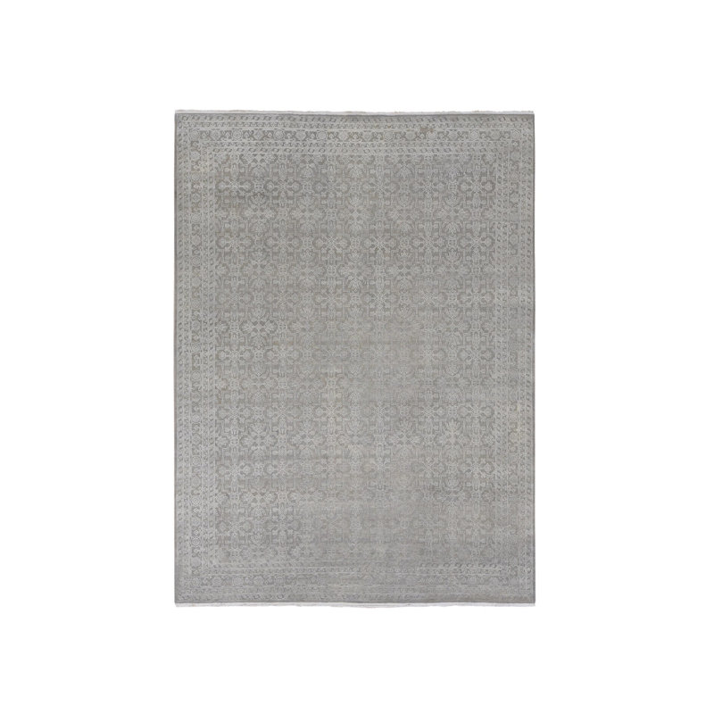 Tapis gris en laine noué à la main 8 pi 10 po x 12 pi C01D86BE1C2443F396E9E334BA9D7662